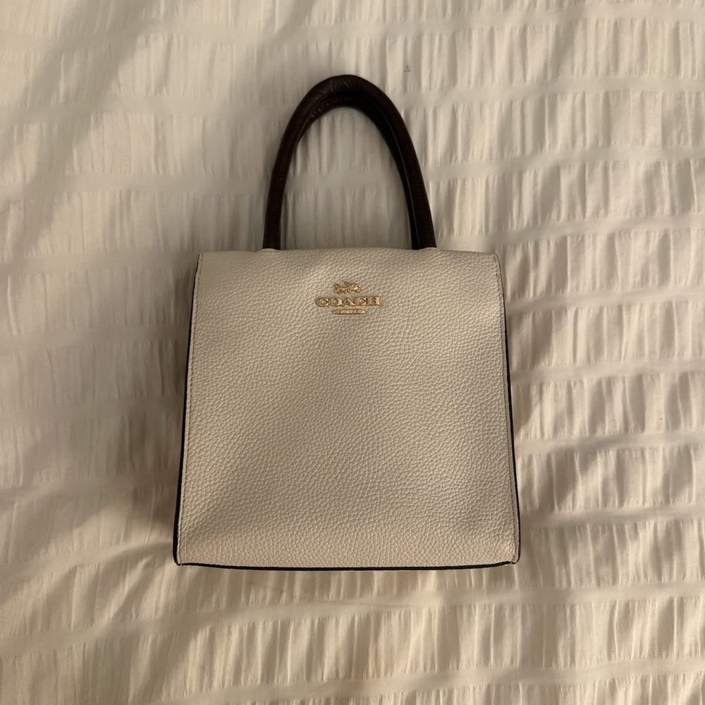 Coach Cream and Brown Mini Bag